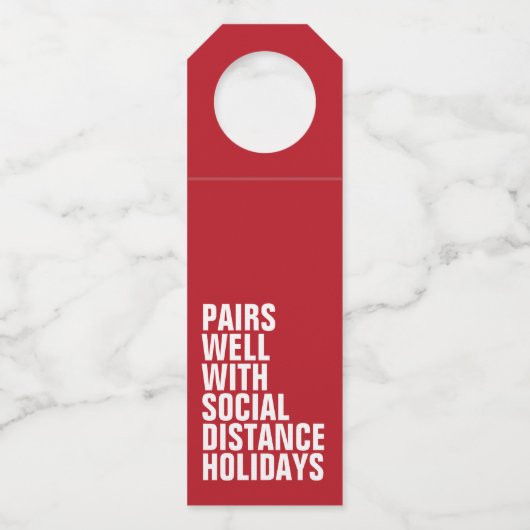 Paren goed met feestdagen op afstand flessenhanger (Voorkant)