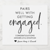 Paren goed met gebundelde Typografie Sparkling Wijnetiket (Enkel label)