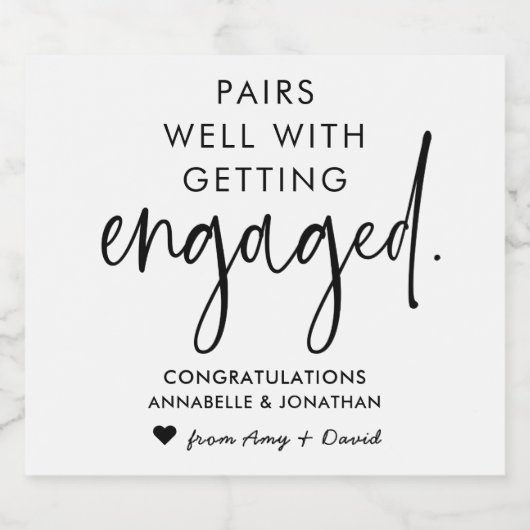 Paren goed met gebundelde Typografie Sparkling Wijnetiket (Enkel label)