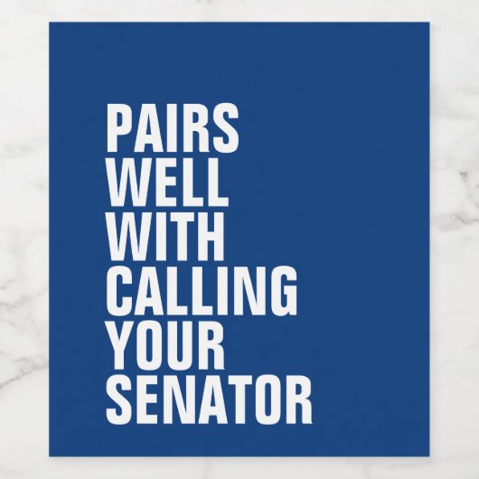 Paren goed met grappig blauw wijn etiket (Enkel label)