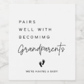 Paren goed met het worden van grootouders wijnetik wijn etiket (Enkel label)