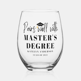 Paren Goed met Master's Degree Afstuderen Gift Wijnglas Zonder Voet