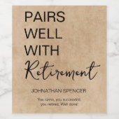 Paren Goed Met Pensioen - Grappig Wijnlabel Cadeau Wijn Etiket (Enkel label)