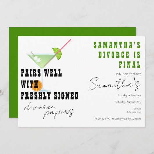 Paren Goed met Scheiding Papers Dirty Martini Part Kaart (Voorkant / Achterkant)