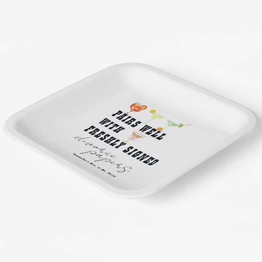 Paren Goed met Scheiding Papers Dirty Martini Part Papieren Bordje (Gebogen)