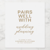 Paren goed met Verloving voor het plannen van brui Wijn Etiket (Enkel label)