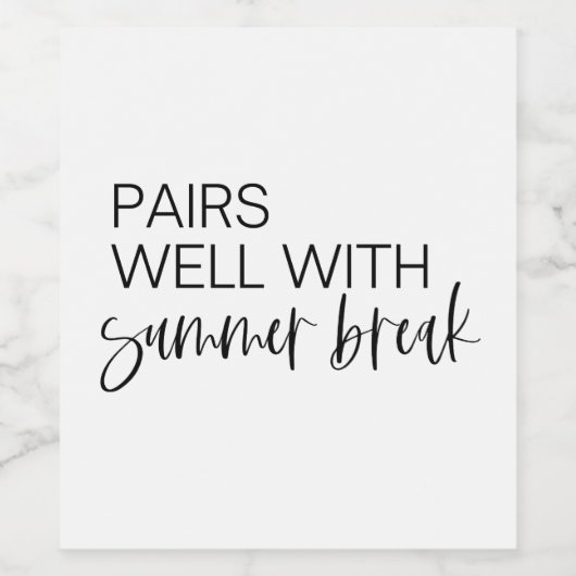 Paren goed met zomerreces, waslabel voor leraar wijn etiket (Enkel label)