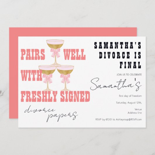 Paren Goed Scheiding Papers Coquette Champagne Par Kaart (Voorkant / Achterkant)