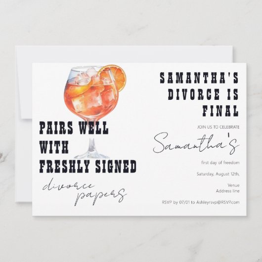 Paren goed scheidingspapieren Aperol Spritz partij Kaart (Voorkant)