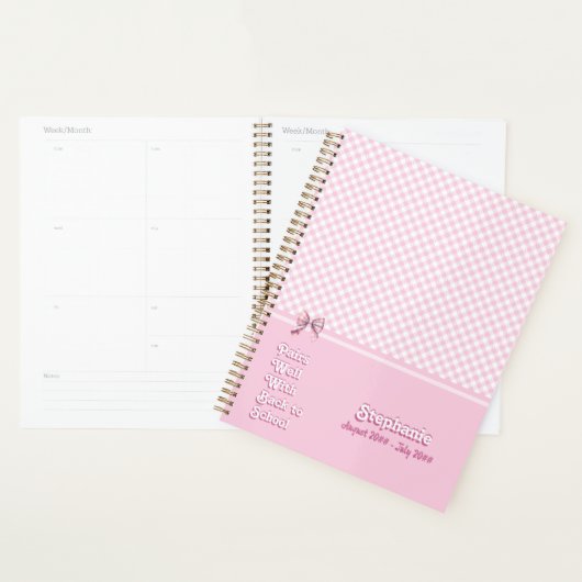 Paren goed w / terug naar school grappig roze geru planner (Display)