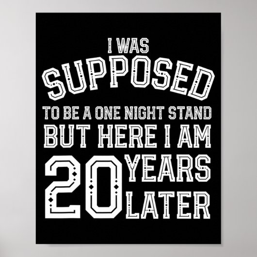 Paren Grappig 20e 20 jaar Jubileum Man Wif Poster (Voorkant)