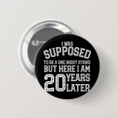 Paren Grappig 20e 20 jaar Jubileum Man Wif Ronde Button 5,7 Cm (Voorkant /achterkant)