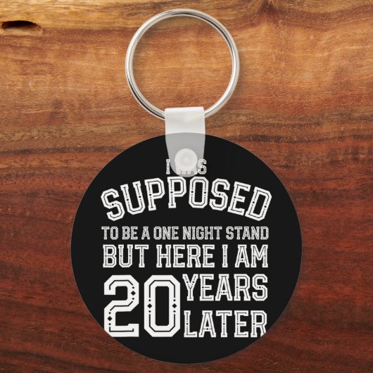 Paren Grappig 20e 20 jaar Jubileum Man Wif Sleutelhanger (Voorkant)