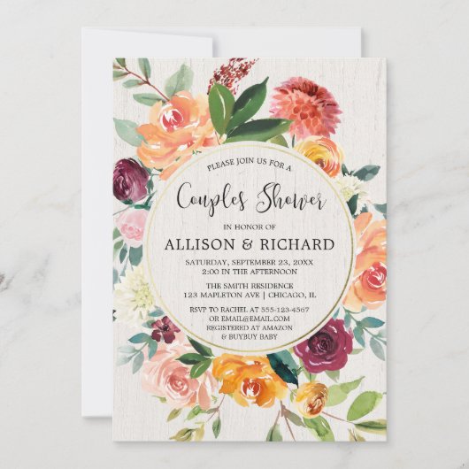 Paren herfst baby shower, code genderneutraal kaart (Voorkant)