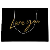 Paren houden van je Valentijnsdag Gold Glitter Bla Groot Cadeauzakje (Voorkant)