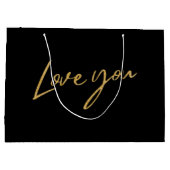 Paren houden van je Valentijnsdag Gold Glitter Bla Groot Cadeauzakje (Achterkant)