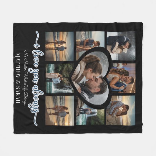 Paren Ik hou van je Hart Negen Foto Fleece Deken (Voorkant (Horizontaal))