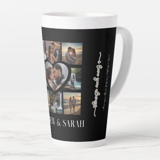 Paren Ik hou van je Hart Negen Foto Latte Mok (Rechterhoek)