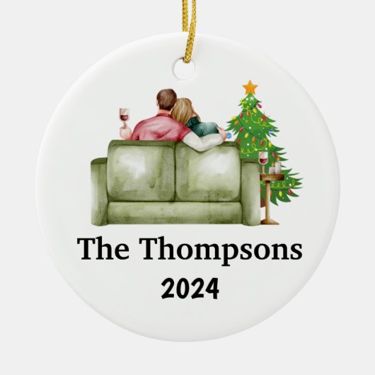 Paren Kerst Gepersonaliseerd Ornament (Voorkant)