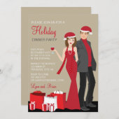 Paren Kerstvakantie Feest Corporate Kaart (Voorkant / Achterkant)