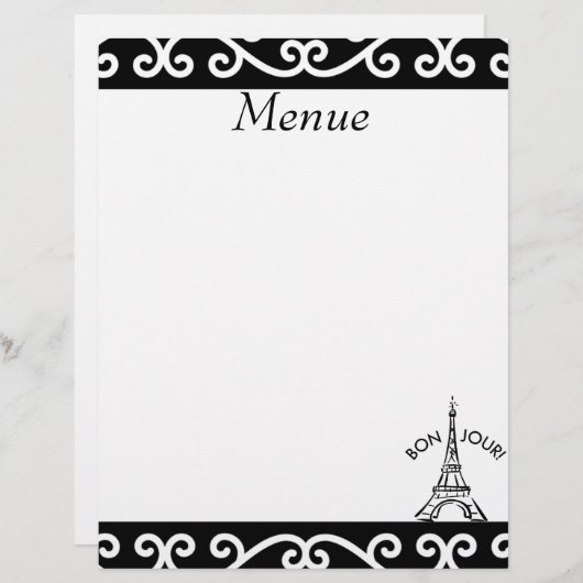 Paren menue Paper Gepersonaliseerd briefhoofd (Voorkant / Achterkant)