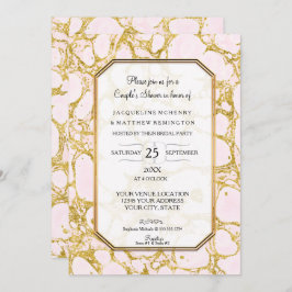 Paren met gemarmerde Roos van marmer Gold Pink Kaart