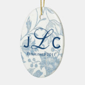 Paren Monogram sierbloem Keramisch Ornament (Links)