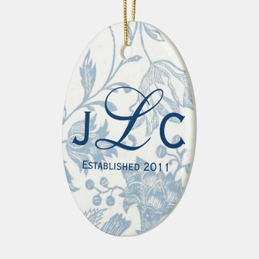 Paren Monogram sierbloem Keramisch Ornament (Links)