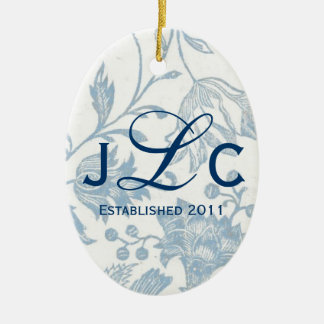 Paren Monogram sierbloem Keramisch Ornament
