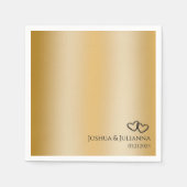 Paren Namen Hart Golden 50e Jubileum Party Servet (Voorkant)