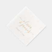 Paren Namen Kalligrafie Script Wedding Folie Servetten (Rechts)