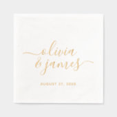 Paren Namen Kalligrafie Script Wedding Folie Servetten (Voorkant)