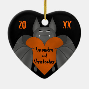 Paren noemen grappige Gothic Halloween bat Keramisch Ornament