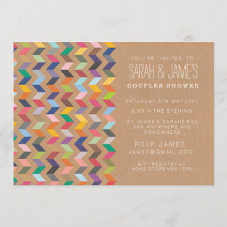 Paren Shower Aztec Chevron Party Invite Kaart