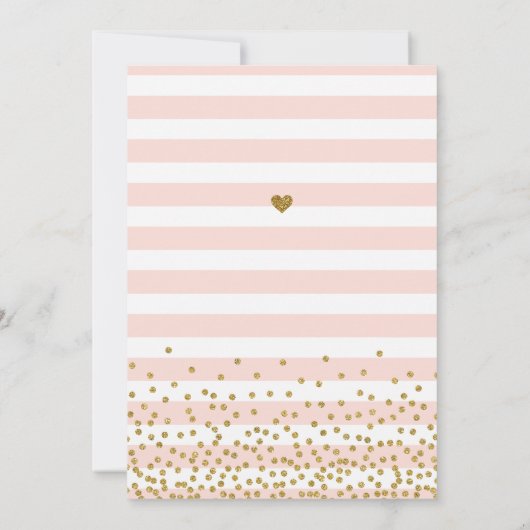 Paren Trouwdouche Blush Roze Goud Confetti Kaart (Achterkant)