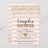 Paren Trouwdouche Blush Roze Goud Confetti Kaart (Voorkant / Achterkant)