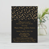 Paren Trouwdouche Gouden Glitter Confetti Kaart (Staand voorkant)