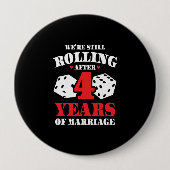 Paren trouwen 4 jaar Funny 4e Jubileum Ronde Button 4,0 Cm (Voorkant)