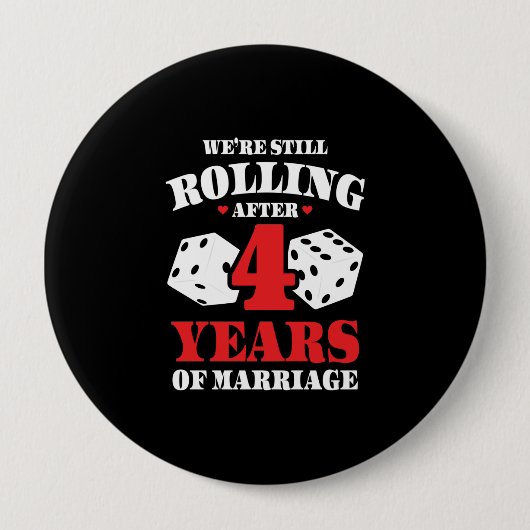 Paren trouwen 4 jaar Funny 4e Jubileum Ronde Button 4,0 Cm (Voorkant)