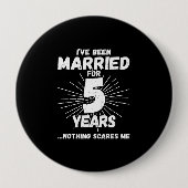 Paren trouwen 5 jaar Funny 5th Jubileum Ronde Button 4,0 Cm (Voorkant)