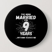 Paren trouwen 9 jaar grappige negende Jubileum Ronde Button 4,0 Cm (Voorkant)