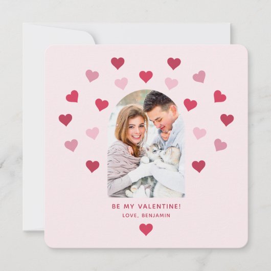 Paren Valentijn Hart Twee Foto Valentijn Feestdagenkaart (Voorkant)