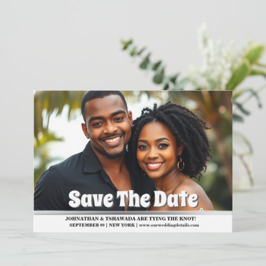 Paren verloving bruiloft aankondiging foto (Staand voorkant)