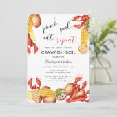 Paren Verloving Crawfish Boil Kaart (Staand voorkant)