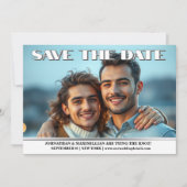 Paren verloving foto bruiloft aankondiging gay (Voorkant)