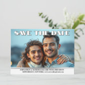 Paren verloving foto bruiloft aankondiging gay (Staand voorkant)