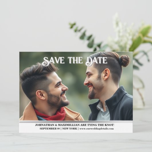 Paren verloving huwelijksaankondiging lgbtq kaart (Staand voorkant)