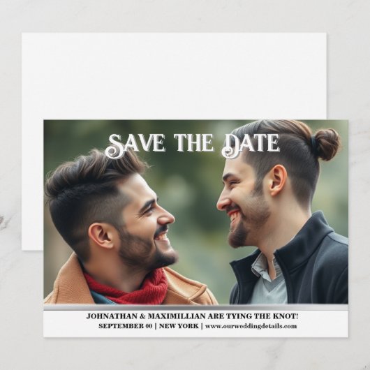 Paren verloving huwelijksaankondiging lgbtq kaart (Voorkant / Achterkant)