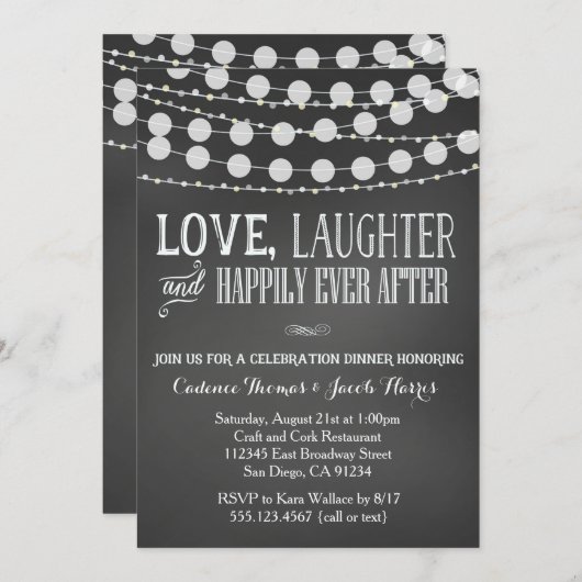 Paren vieren diner uitnodiging (Voorkant / Achterkant)