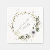 Paren Vrijgezellenfeest Bloemenkrans Anemoon Rusti Servet (Voorkant)